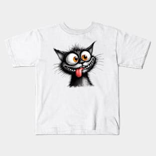 SILLY FUNNY BLACK CATS Kids T-Shirt